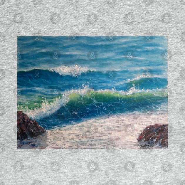 Sea Waves Oil painting by Gatoulart